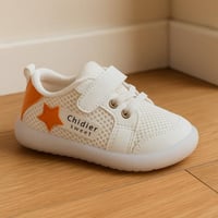 حذاء أطفال رياضي شبكي – أبيض مع نجمة برتقالية