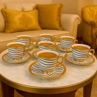 طقم اكواب مزخرفة ـ 6 اكواب مع سيسر