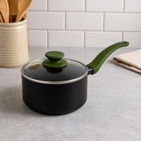 قدر جرانيت اسود بمقبض أخضر-سولتام