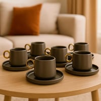 طقم فناجين قهوة سيراميك – 6 قطع بتصميم فاخر