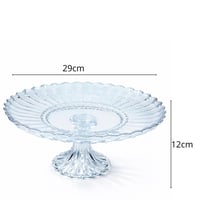 طبق تقديم زجاج شفاف بقاعدة مرتفعة تصميم فاخر