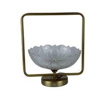 وعاء كريستال مضيء بإطار ذهبي