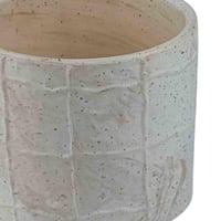 أصيص سيراميك بنمط شبكي بلون عاجي