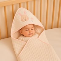 بطانية أطفال بغطاء رأس – تصميم الأرنب اللطيف