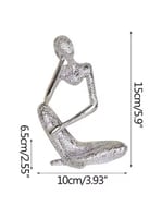 جديد مجردة الشكل شخصية الذهب والفضة تمثال راتنج تم...