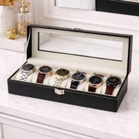 علبة حفظ ساعات فاخرة بغطاء زجاجي