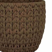 أصيص زراعة سيراميكي بنقشة نسيج بني