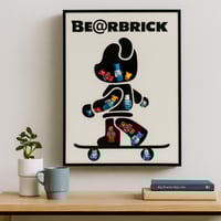 لوحة ديكور Bearbrick بإطار خشبي حجم وسط