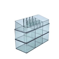 منظم مكياج أكريليك شفاف متعدد الأقسام