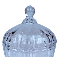 علبة تقديم زجاجية بغطاء (سكرية / مكسرات / تمر)