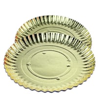 صحن تقديم دائري ذهبي للاستخدام مرة واحدة 5 قطع حجم...