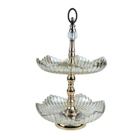 حامل تقديم زجاجي دورين بتفاصيل ذهبية فاخرة