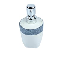 طقم إكسسوارات حمام 4 قطع بتصميم أبيض وحافة زرقاء