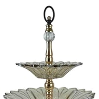 حامل تقديم زجاجي دورين بقاعدة ذهبية فاخرة