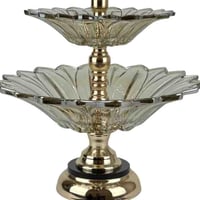 حامل تقديم زجاجي دورين بقاعدة ذهبية فاخرة