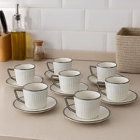 طقم فناجين قهوة بورسلان 6 قطع مع صحون
