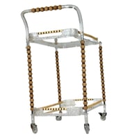 عربة ضيافة فاخرة بطابقين – أكريليك وخشب طبيعي