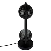 صباح طاولة بتصميم كروي مزدوج باللون الأسود اللامع