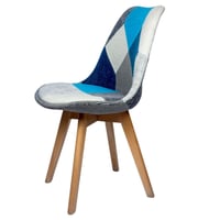 كرسي باتشورك عصري بدرجات الأزرق والرمادي