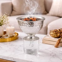 مبخرة ستيل فاخرة بقاعدة شفافة