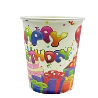 أكواب ورقية ملونة بتصاميم شخصيات كرتونية ومناسبات