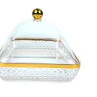 صينية فاخرة بغطاء أكريليك – حواف ذهبية