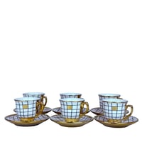 طقم اكواب مزخرفة ـ 6 اكواب مع سيسر