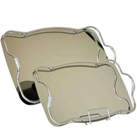 طقم صواني تقديم استيل فضي أنيق (قطعتان)