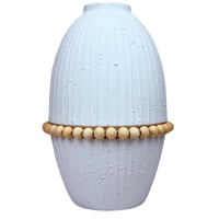 فازة ديكور سيراميكية بتفاصيل خشبية