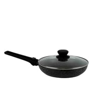 مقلاة جرانيت بغطاء زجاجي – مقبض قابل للفك