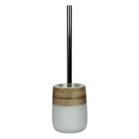 فرشاة حمام مع حامل سيراميك بتصميم خشبي