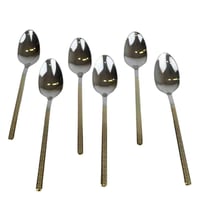 طقم ملاعق طعام استيل مزينة بنقشة ذهبية