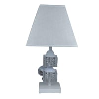 مصباح طاولة كلاسيكي بقاعدة زجاجية مزدوجة