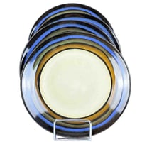 طقم سفرة سيراميك فخم بتدرجات الأزرق والبيج - 16 قط...