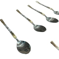 طقم ملاعق تقديم فاخرة بنقشة ذهبية – 6 قطع