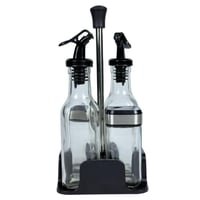 طقم تنظيم المطبخ للزيت والبهارات مع ستاند معدني