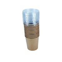 أكواب ورقية بغطاء شفاف – كرافت 25 كوب