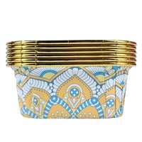 قالب ورقي مربع مزخرف ببطانة ذهبية 6 قطع