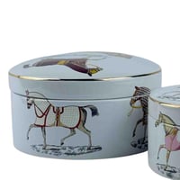 وعاء حلا يدوي فاخر – ستايل هيرمس (سيراميك مطلي ذهب...