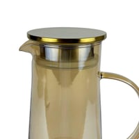 إبريق زجاجي شفاف بغطاء ذهبي – تصميم عصري أنيق