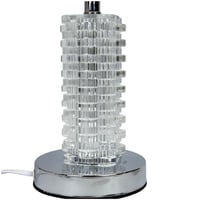 مصباح طاولة أنيق بقاعدة كريستالية وظل قماشي