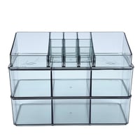 منظم مكياج أكريليك شفاف متعدد الأقسام