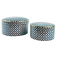 علبتان ديكورية سيراميكية بنمط هندسي وأطراف ذهبية