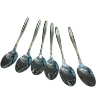 طقم ملاعق ستانلس ستيل بنقشة ذهبية – 6 قطع