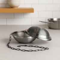 سلة فحم معدنية مع غطاء وسلسلة تعليق