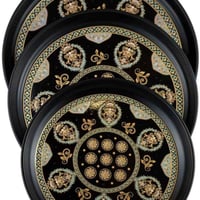 طقم صواني تقديم دائري بنقشة شرقية فاخرة