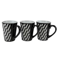 طقم أكواب سيراميك مخططة