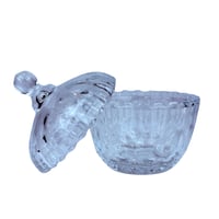 علبة تقديم زجاجية بغطاء (سكرية / مكسرات / تمر)