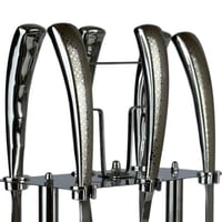 طقم أدوات مطبخ ستانليس ستيل بنقش أنيق مع حامل