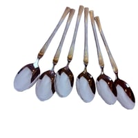 ملاعق تقديم فاخرة بتفاصيل ذهبية – طقم 6 قطع